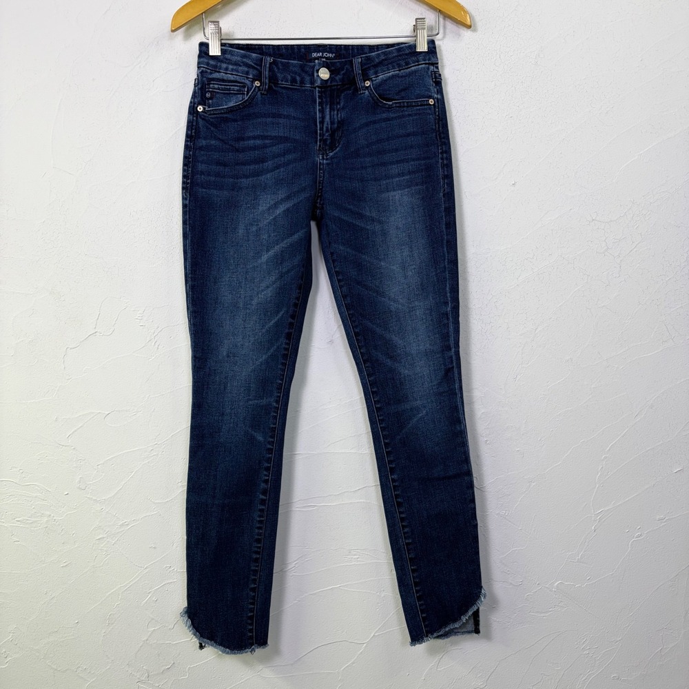 Dear John Jeans Women 26 Dark Wash Raw Hem Skinny Denim Casual
